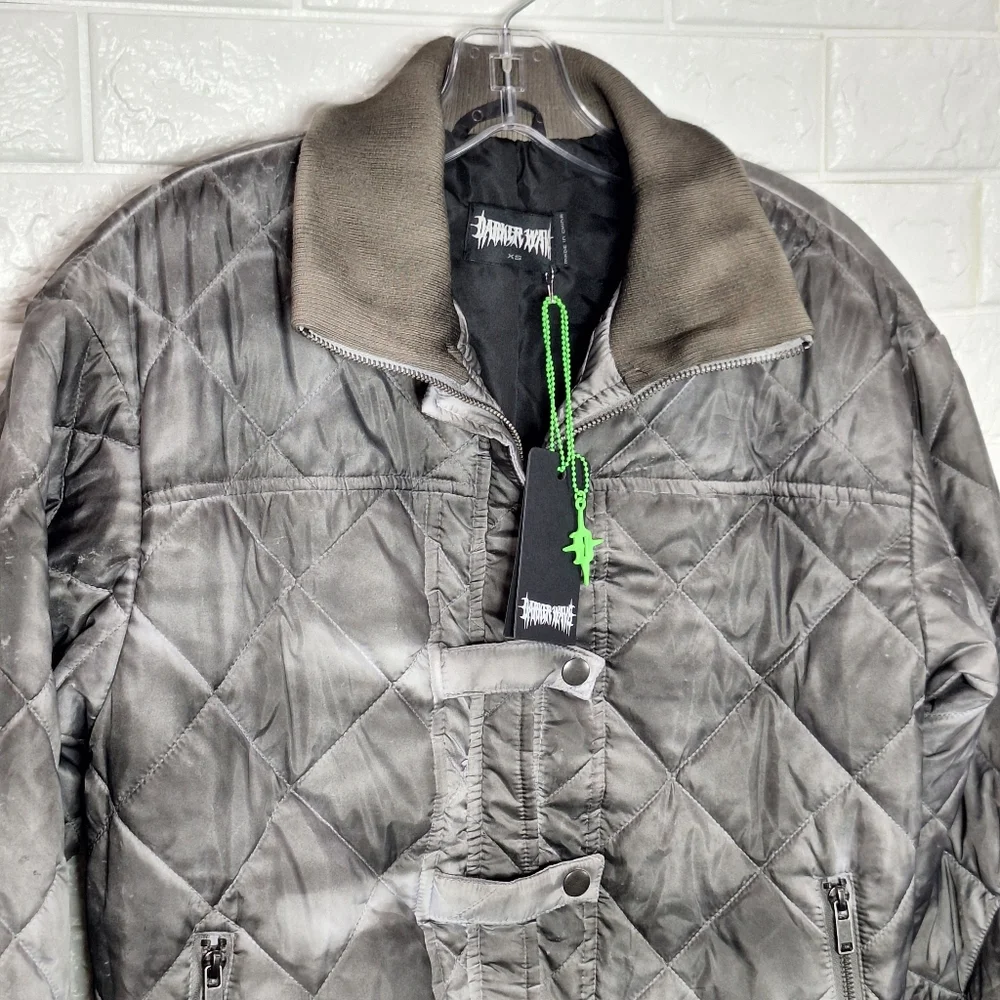 Darker Wavs Dolls Kill Chord Washed Puffer Jacket Bomber Jacket Style